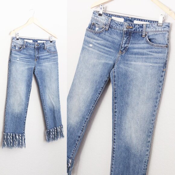Anthropologie Pilcro and the Letterpress Hyphen Boy Fit Fringe Crop Jeans 27 - Picture 7 of 16